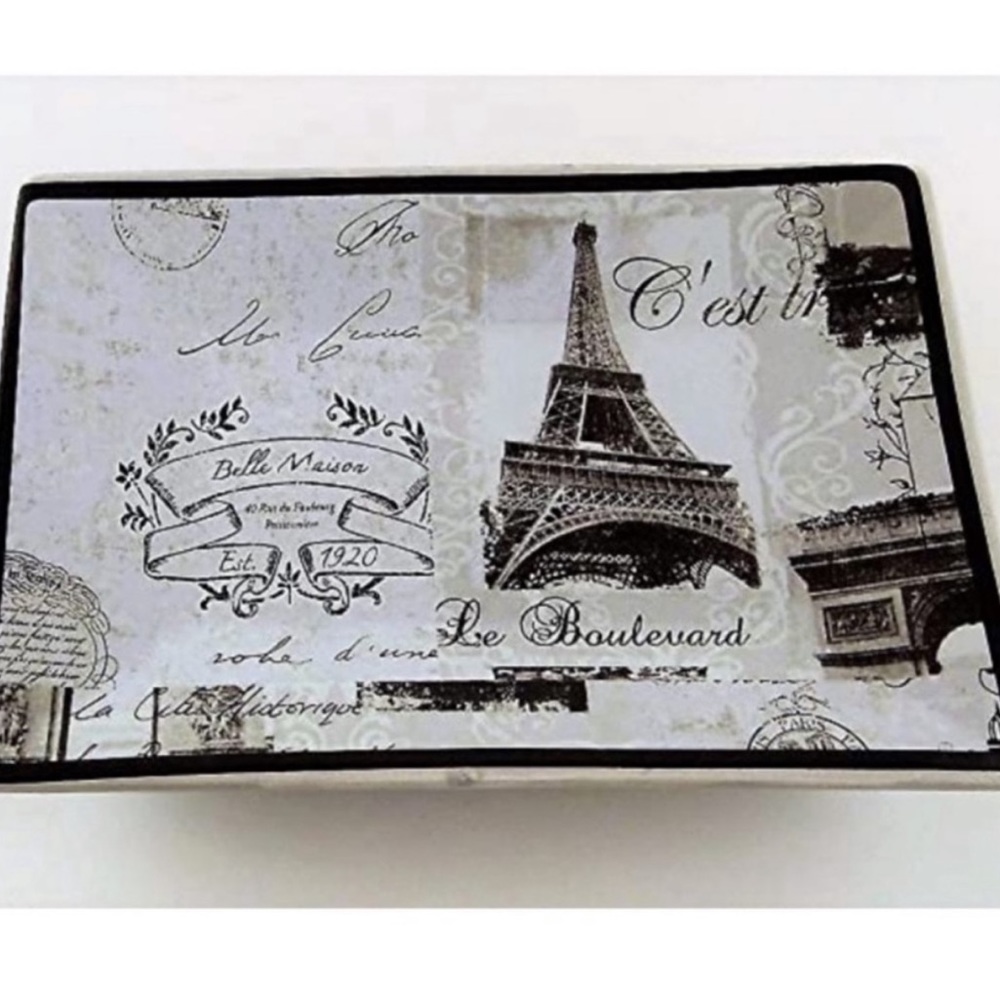 Eiffel Tower Paris French Bathroom Ceramic Accessory Set 2 Pieces - Picture 16 of 16